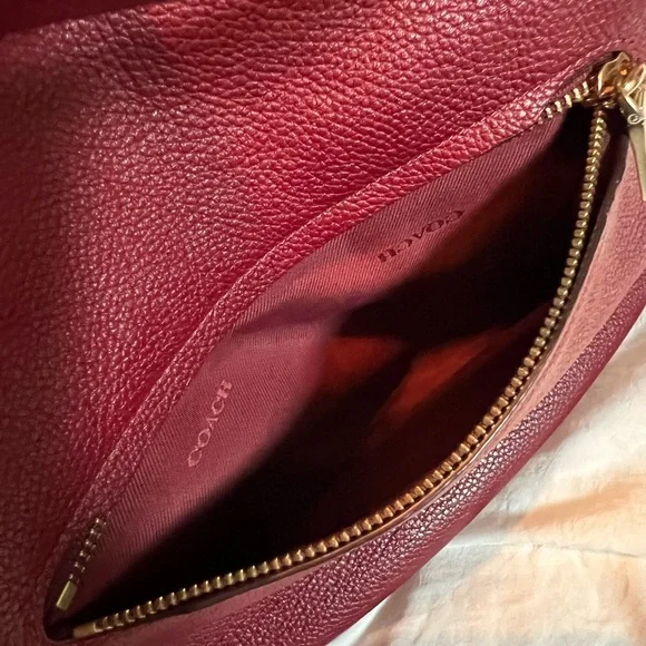 Gently used: Coach Pebble Leather Sutton Hobo, color Deep Red - Picture 7 of 15
